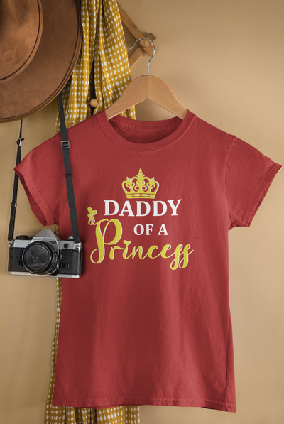 Daddy Of A Princess Father and Daughter Red Matching T-Shirt- FunkyTeesClub