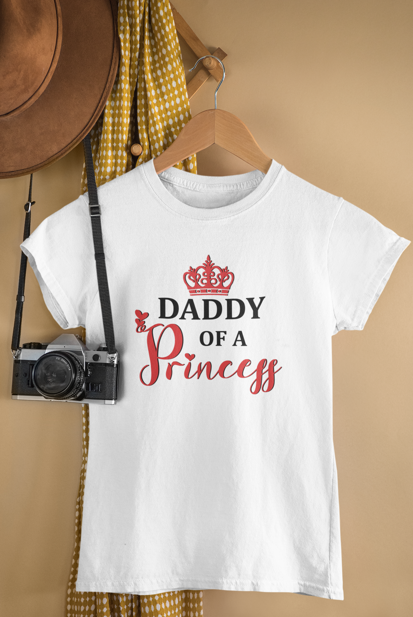 Daddy Of A Princess Father and Daughter White Matching T-Shirt- FunkyTeesClub
