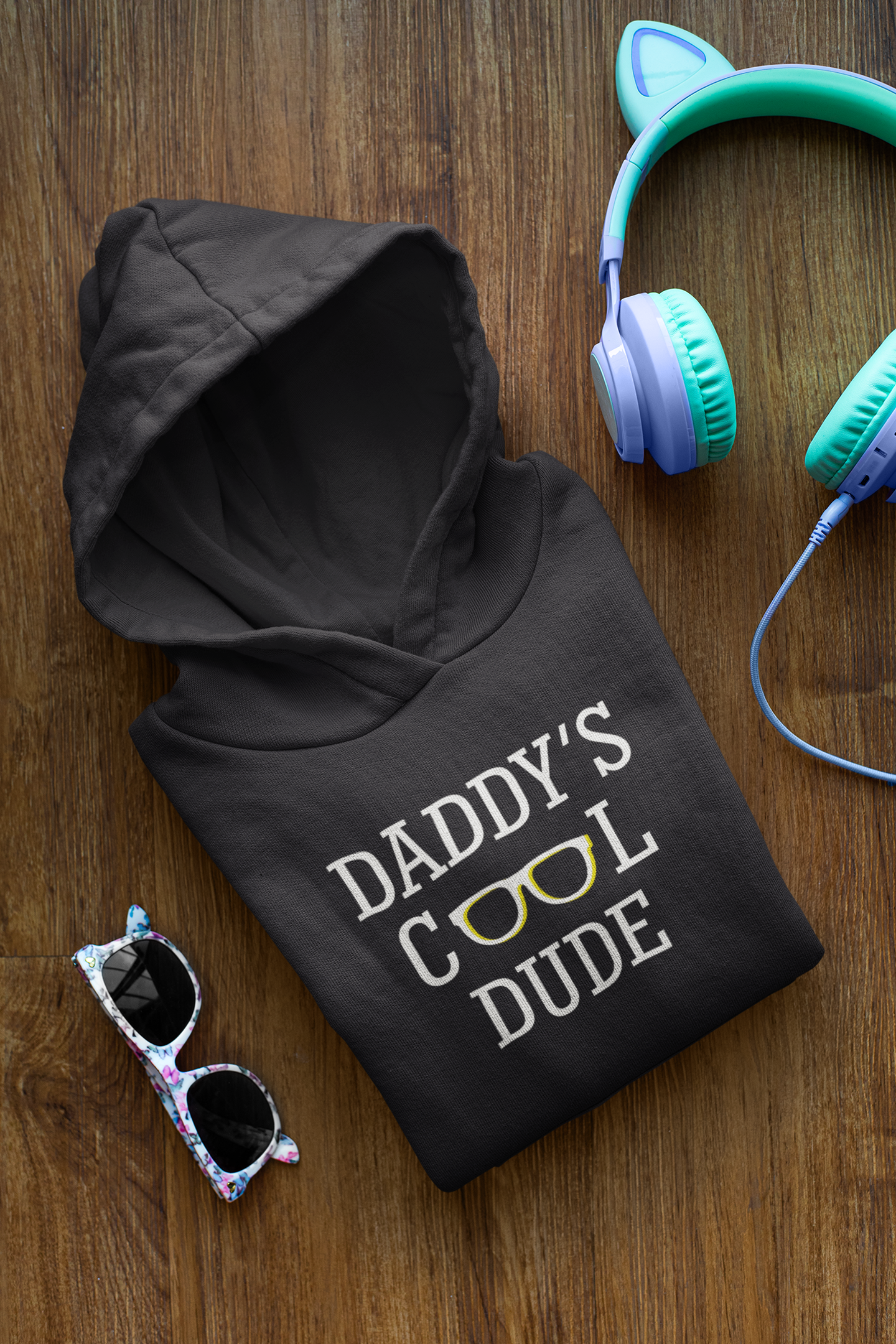 Daddy Cool Father and Son Black Matching Hoodies- FunkyTeesClub