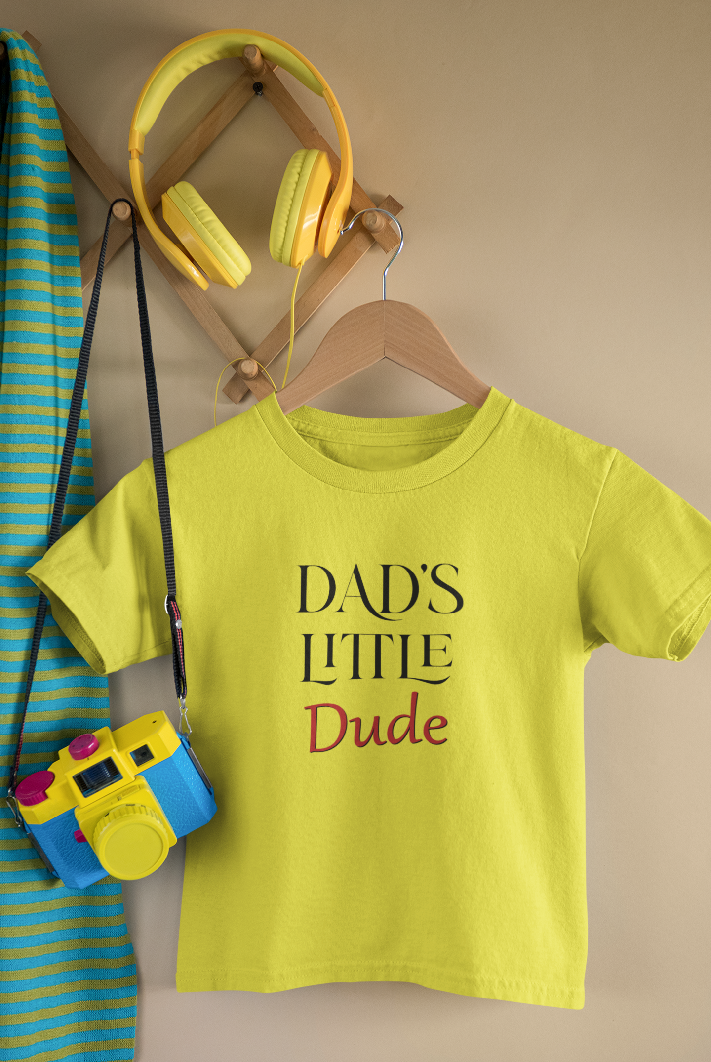 Dads Little Dude Father and Son Yellow Matching T-Shirt- FunkyTeesClub