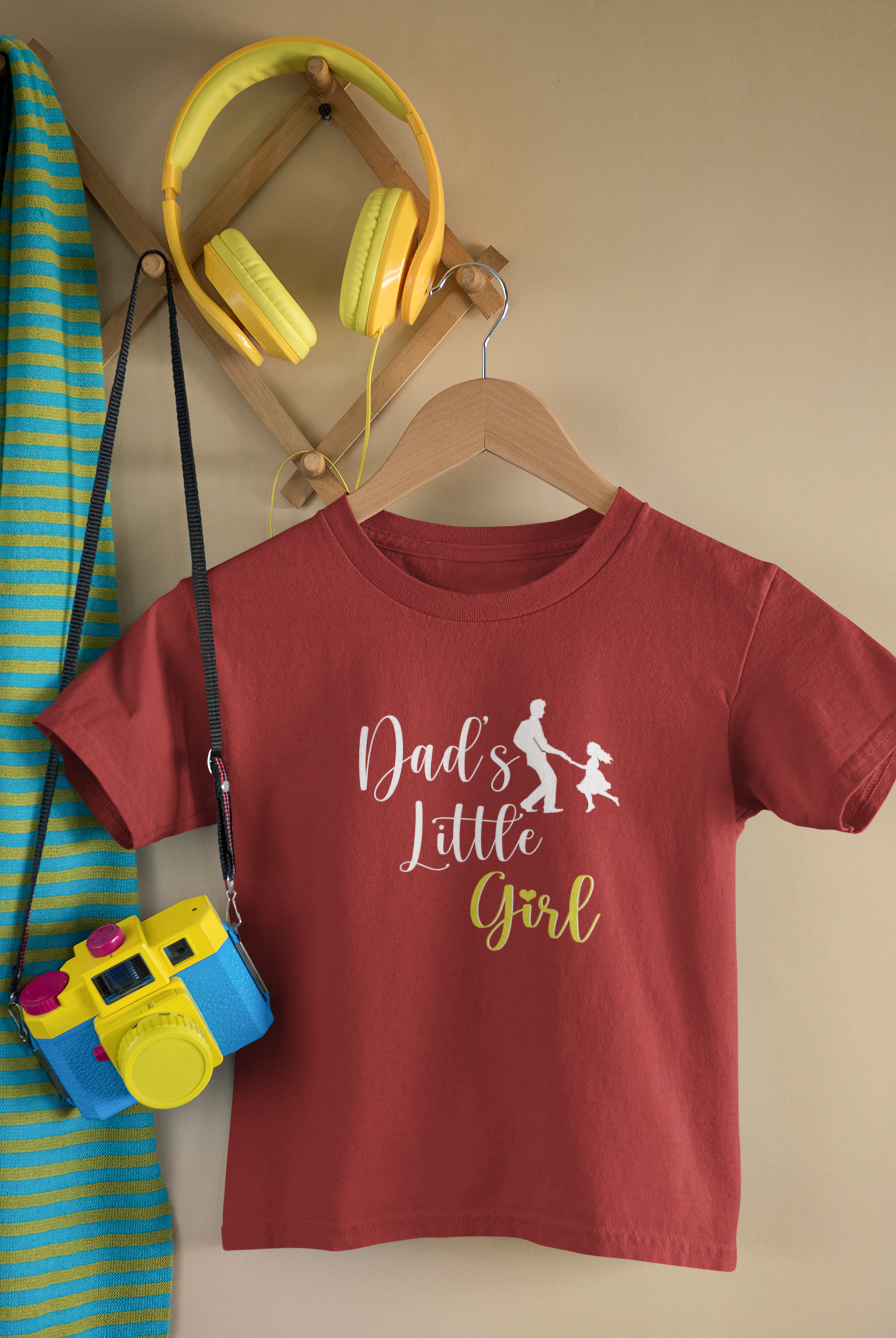 Little Girls Dad Father and Daughter Red Matching T-Shirt- FunkyTeesClub