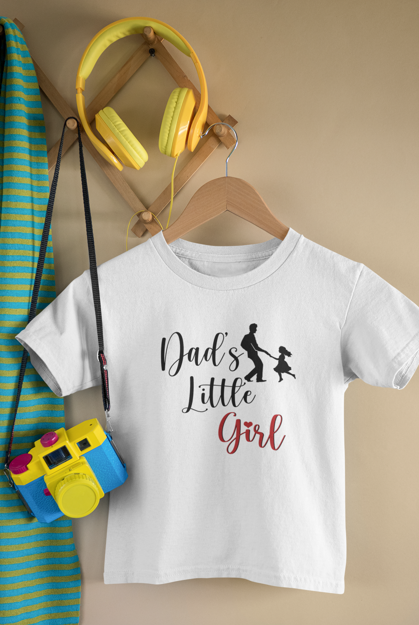 Little Girls Dad Father and Daughter White Matching T-Shirt- FunkyTeesClub
