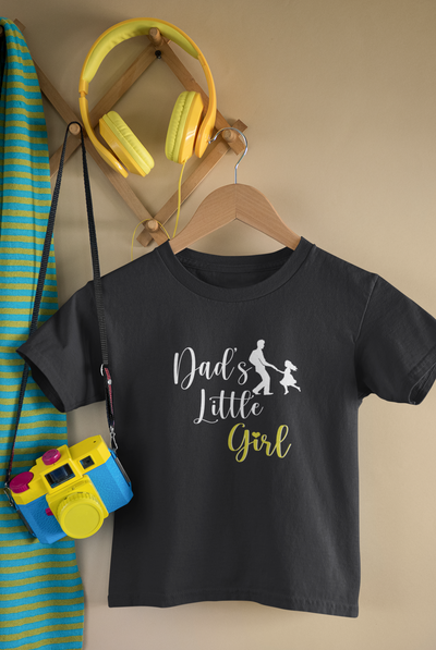 Little Girls Dad Father and Daughter Black Matching T-Shirt- FunkyTeesClub