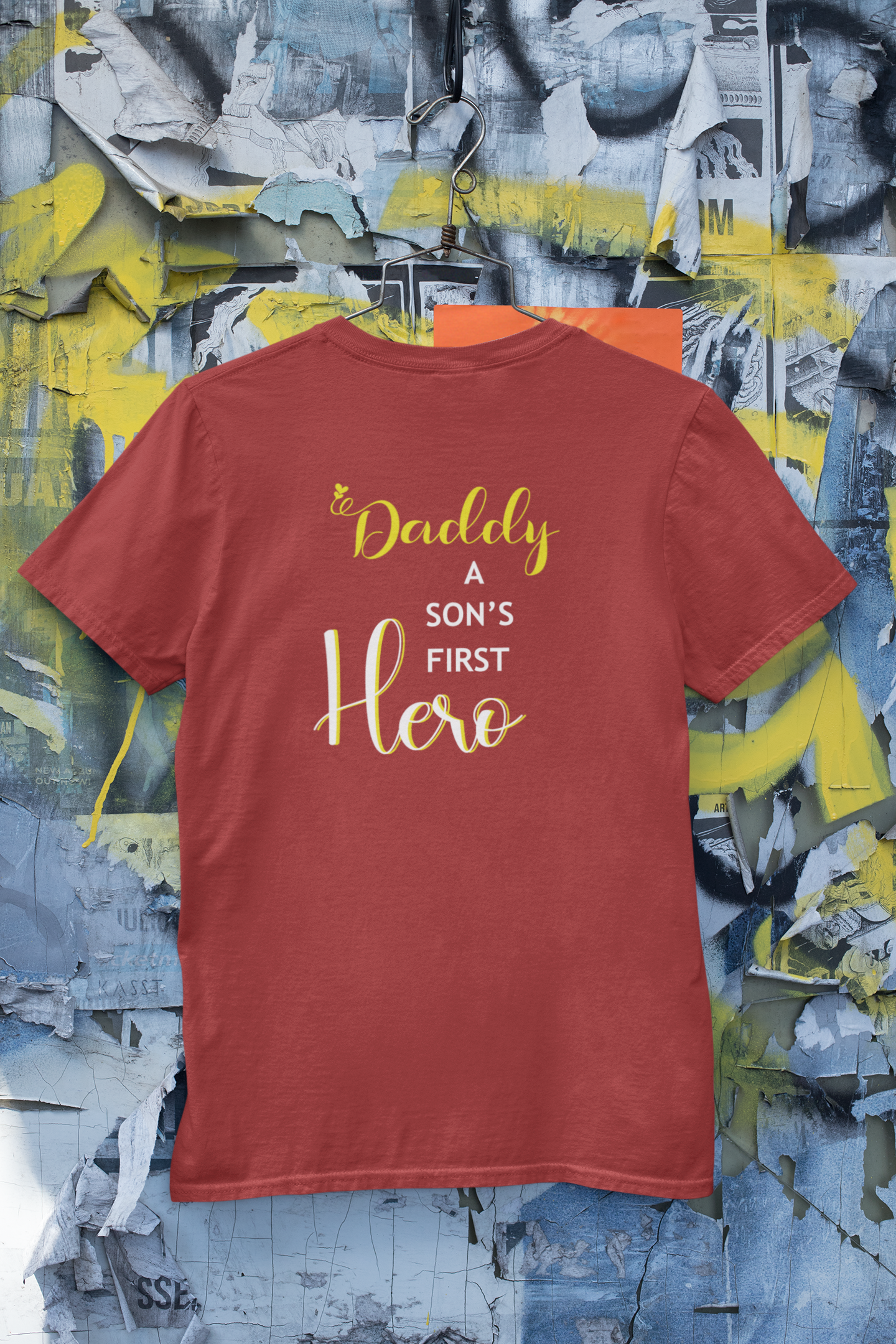Daddy A Sons First Hero Father and Son Red Matching T-Shirt- FunkyTeesClub