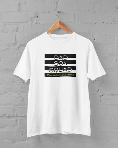 Dad Son Squad Father and Son White Matching T-Shirt- FunkyTeesClub