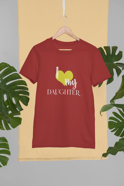 I Love My Dad Father and Daughter Red Matching T-Shirt- FunkyTeesClub