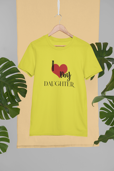 I Love My Dad Father and Daughter Yellow Matching T-Shirt- FunkyTeesClub