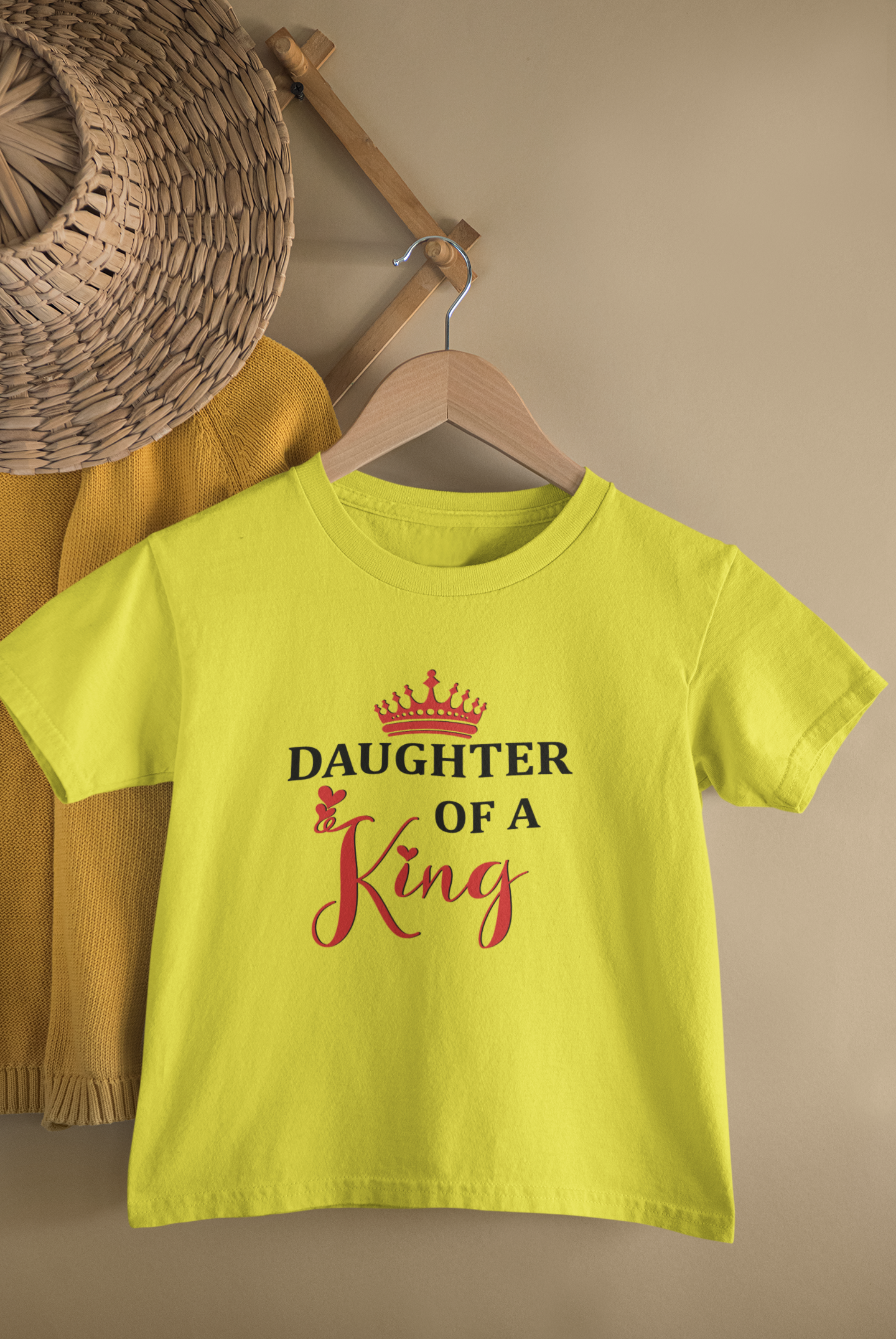 Daddy Of A Princess Father and Daughter Yellow Matching T-Shirt- FunkyTeesClub