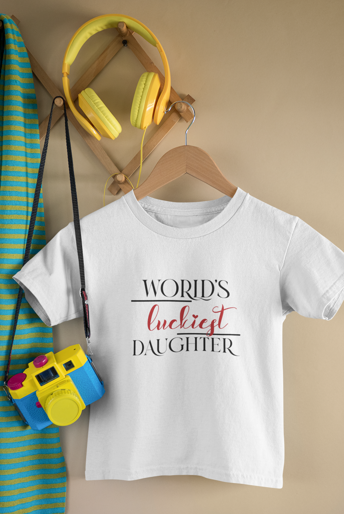 Luckiest Dad Father and Daughter White Matching T-Shirt- FunkyTeesClub