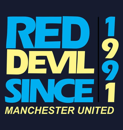 FunkyTeesClub Red Devil Manchester United Navy Blue Hoodies