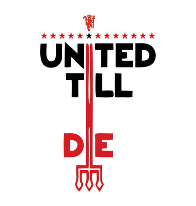 FunkyTeesClub White Round Neck Manchester United Men Half Sleeves T-Shirt