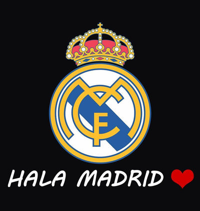FunkyTeesClub Round Black FCB Hala Madrid Funny Half Sleeves T-Shirt