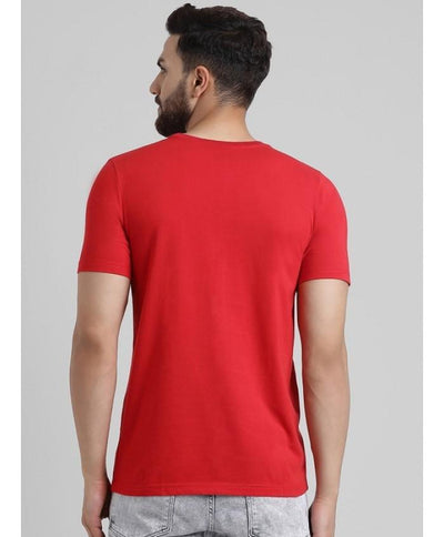 Plain Red Half Sleeves T-Shirt-FunkyTeesClub