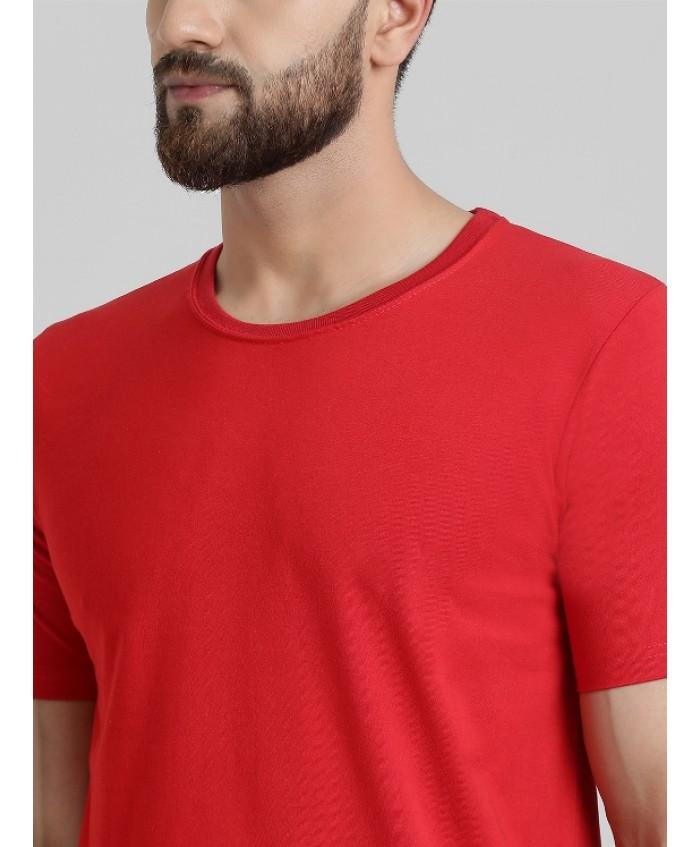 Plain Red Half Sleeves T-Shirt-FunkyTeesClub