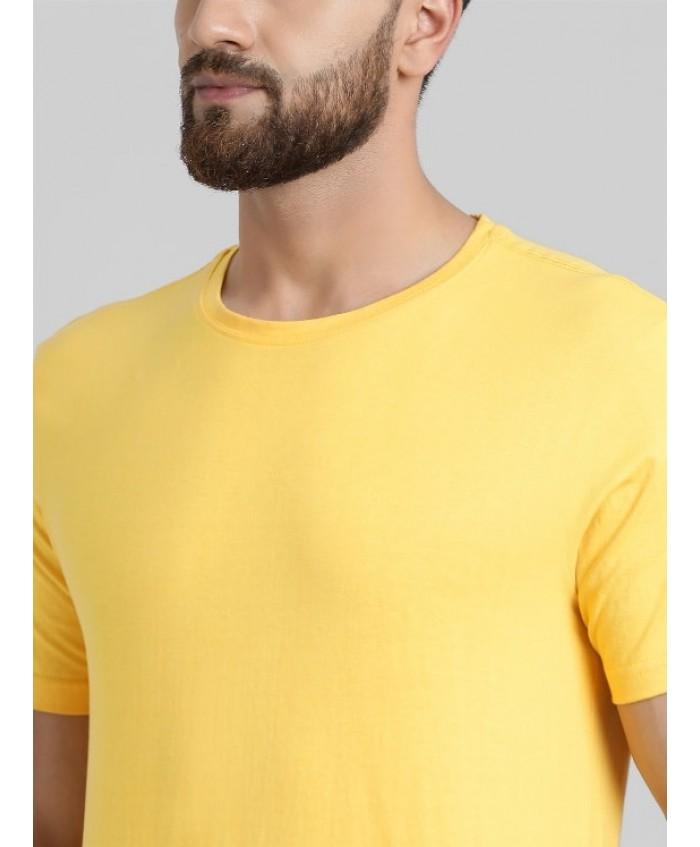 Plain Yellow Half Sleeves T-Shirt-FunkyTeesClub