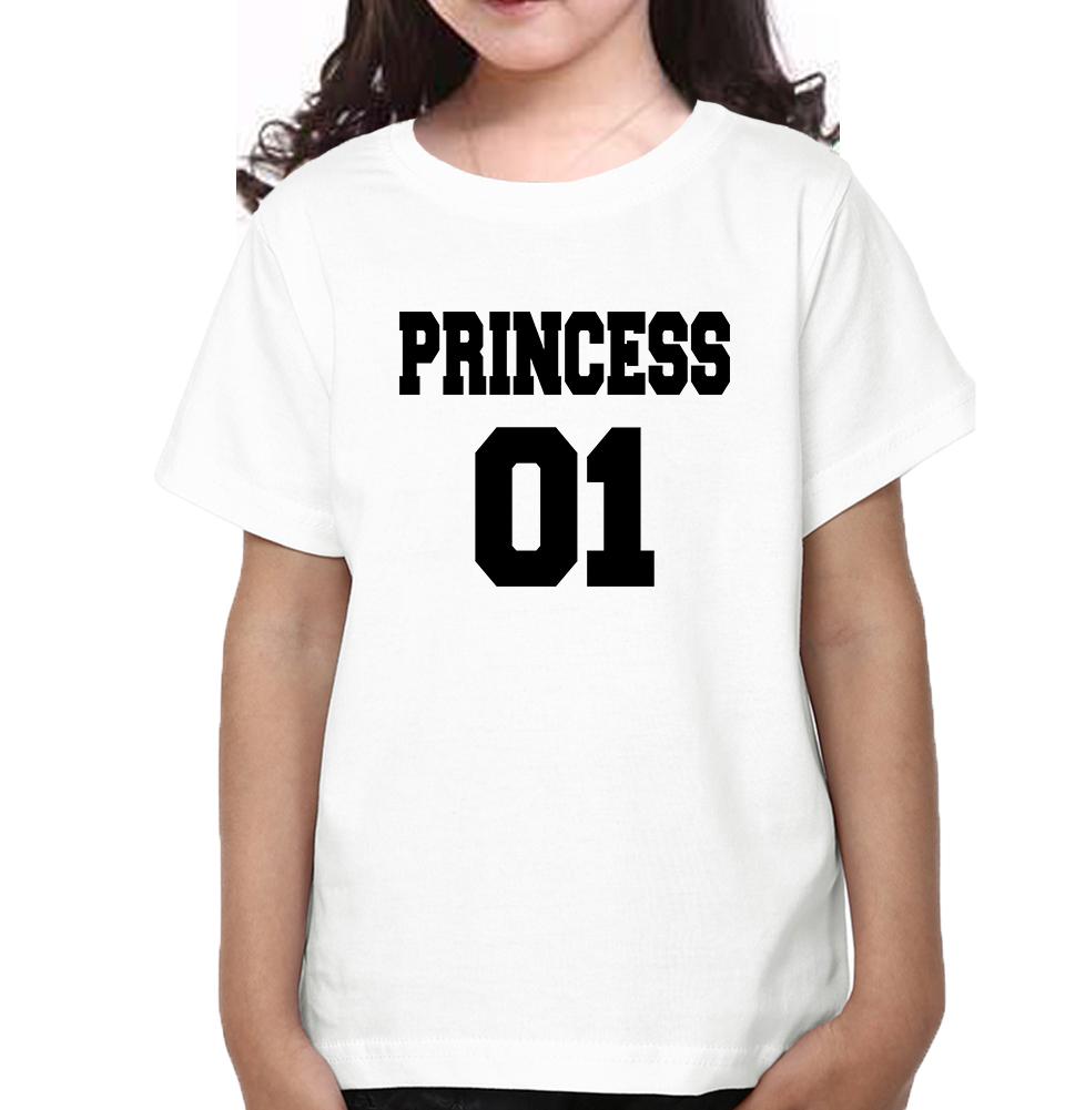 King 01 Princess 01 Father and Daughter Matching T-Shirt- FunkyTeesClub