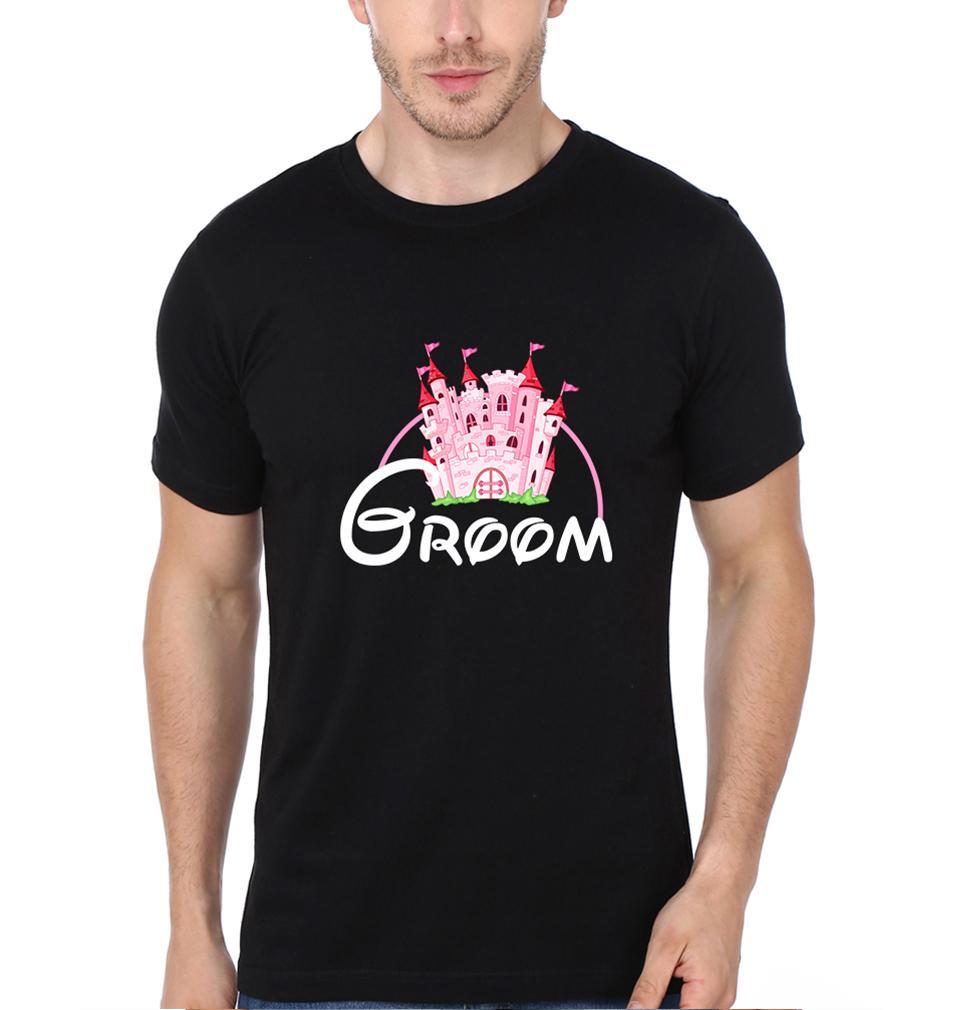 Groom Bride Couple Half Sleeves T-Shirts -FunkyTees
