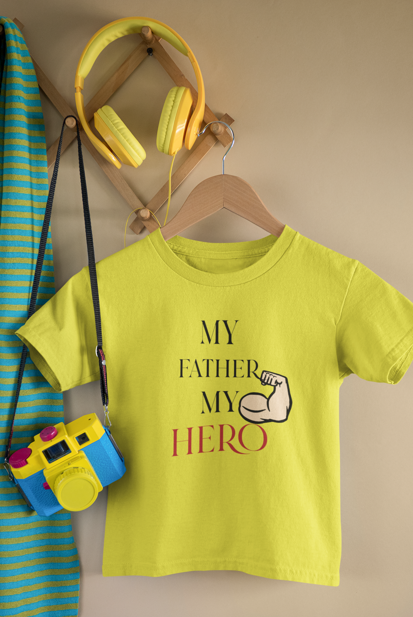 My Father My Hero Father and Daughter Yellow Matching T-Shirt- FunkyTeesClub
