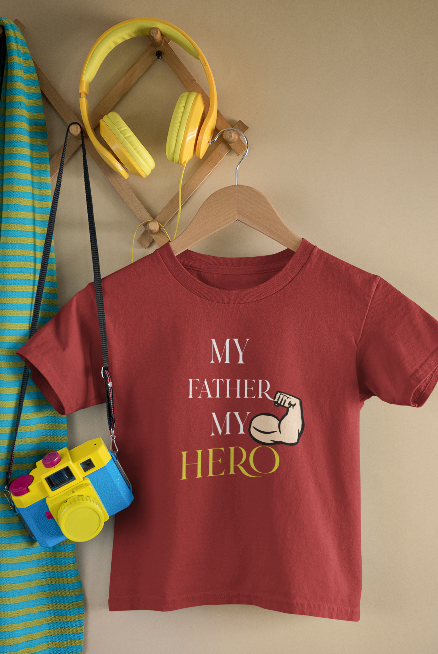 My Father My Hero Father and Daughter Red Matching T-Shirt- FunkyTeesClub