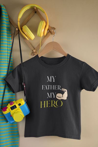 My Father My Hero Father and Daughter Black Matching T-Shirt- FunkyTeesClub