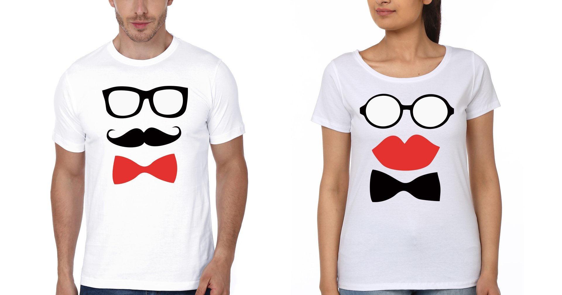 Happy Hours Mr&Mrs Couple Half Sleeves T-Shirts -FunkyTees