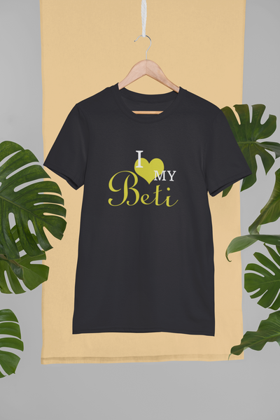 I Love My Papa Father and Daughter Black Matching T-Shirt- FunkyTeesClub