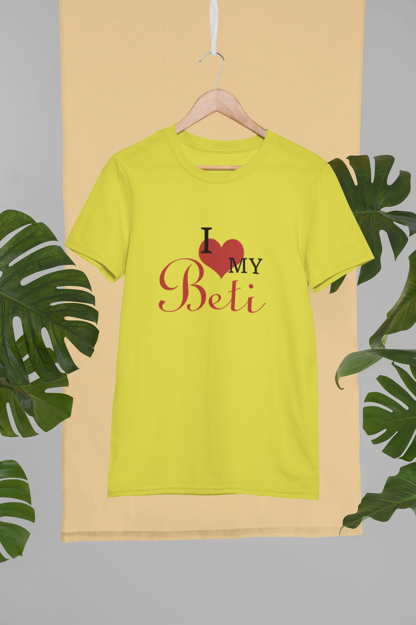 I Love My Papa Father and Daughter Yellow Matching T-Shirt- FunkyTeesClub