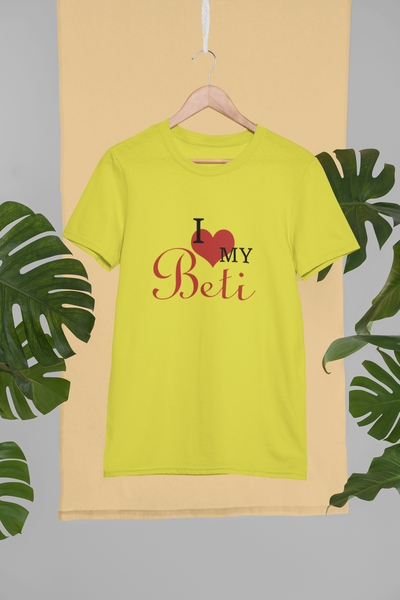 I Love My Papa Father and Daughter Yellow Matching T-Shirt- FunkyTeesClub
