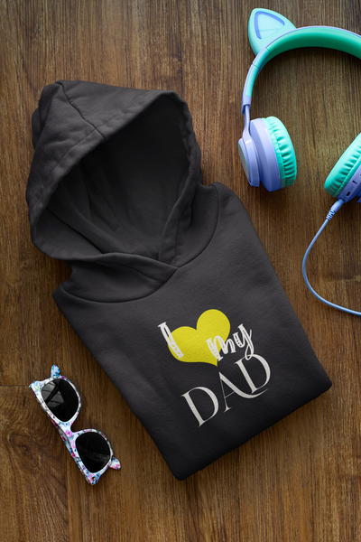 I Love My Dad Father and Son Black Matching Hoodies- FunkyTeesClub