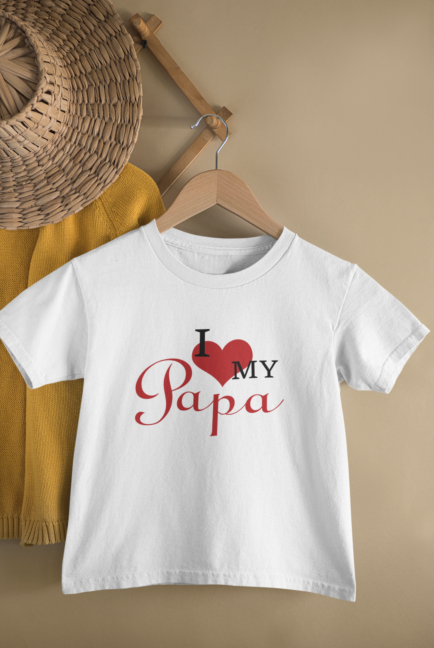 I Love My Papa Father and Daughter White Matching T-Shirt- FunkyTeesClub