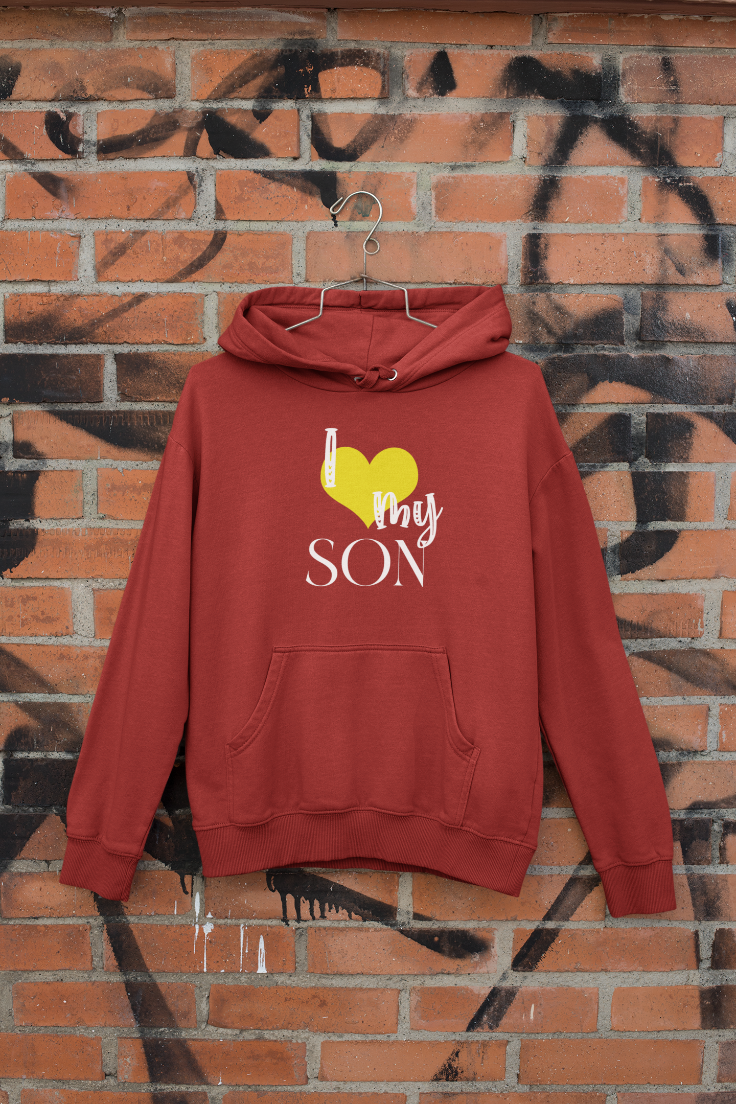I Love My Dad Father and Son Red Matching Hoodies- FunkyTeesClub