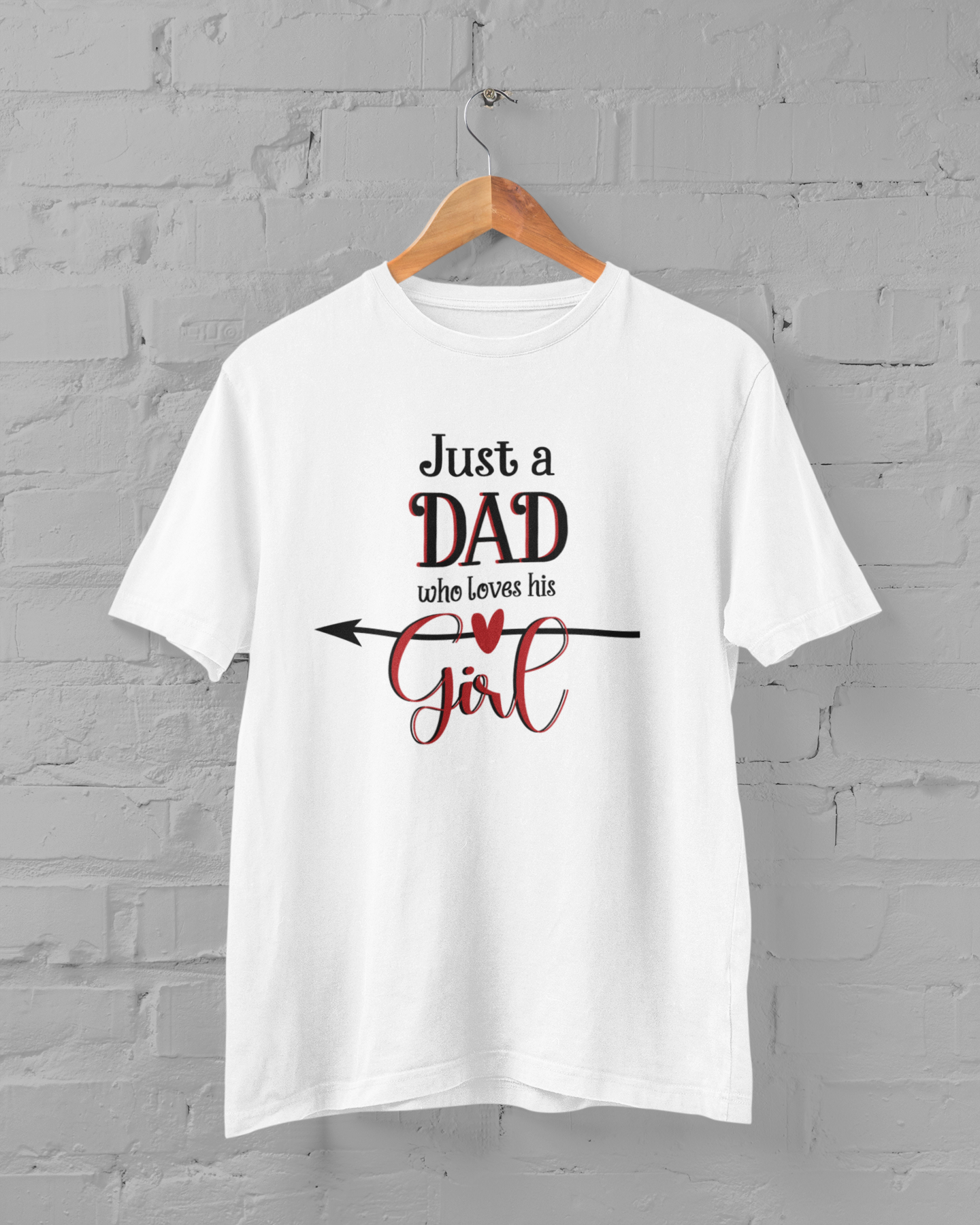 Just A Dad Who Loves His Girl Father and Daughter White Matching T-Shirt- FunkyTeesClub