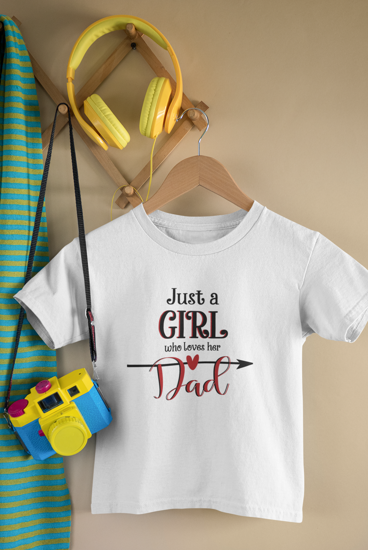 Just A Dad Who Loves His Girl Father and Daughter White Matching T-Shirt- FunkyTeesClub
