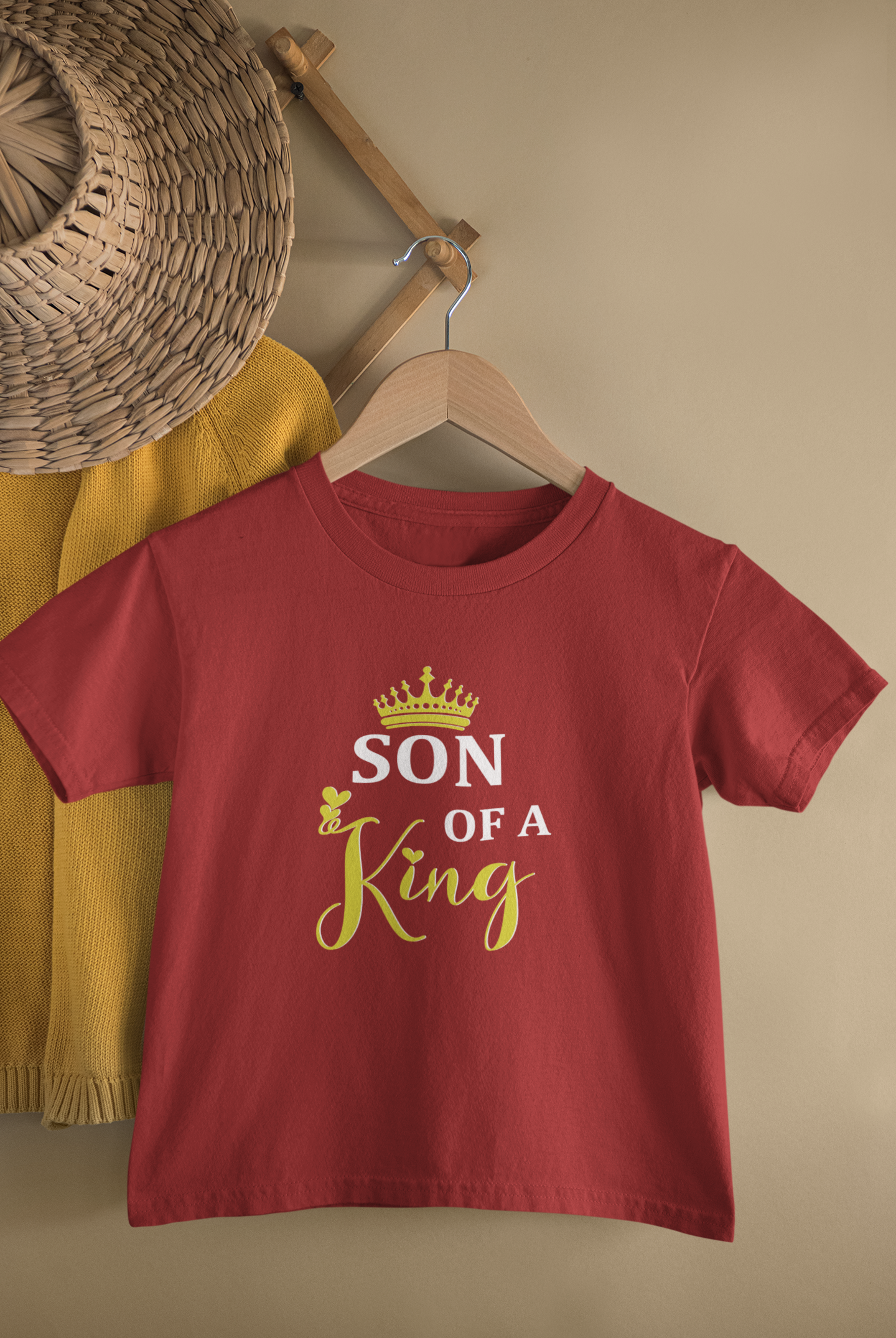Daddy OF A Prince Father and Son Red Matching T-Shirt- FunkyTeesClub