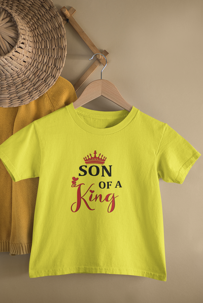 Daddy OF A Prince Father and Son Yellow Matching T-Shirt- FunkyTeesClub