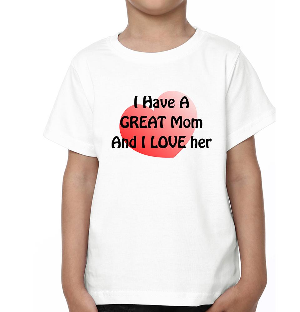 I Have A Great MomAnd I Love Him I Have A Great Son And I Love Him Mother and Son Matching T-Shirt- FunkyTeesClub