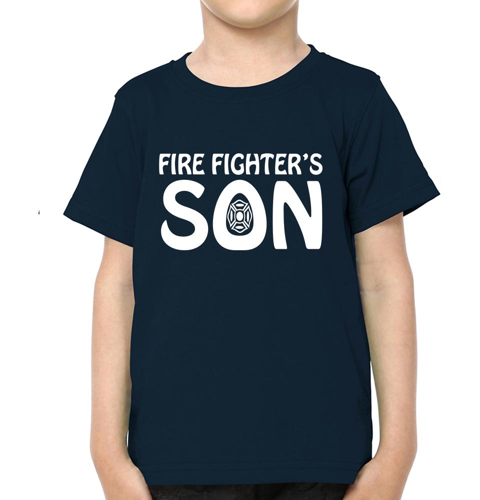 Fire Fighter's Mom Fire Fighter's Son Mother and Son Matching T-Shirt- FunkyTeesClub