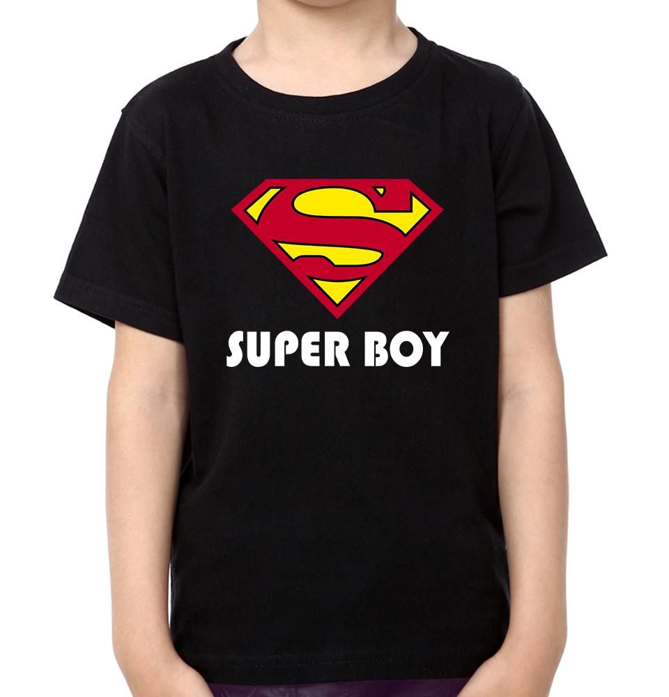 Wonder Mom Super Boy Mother and Son Matching T-Shirt- FunkyTeesClub