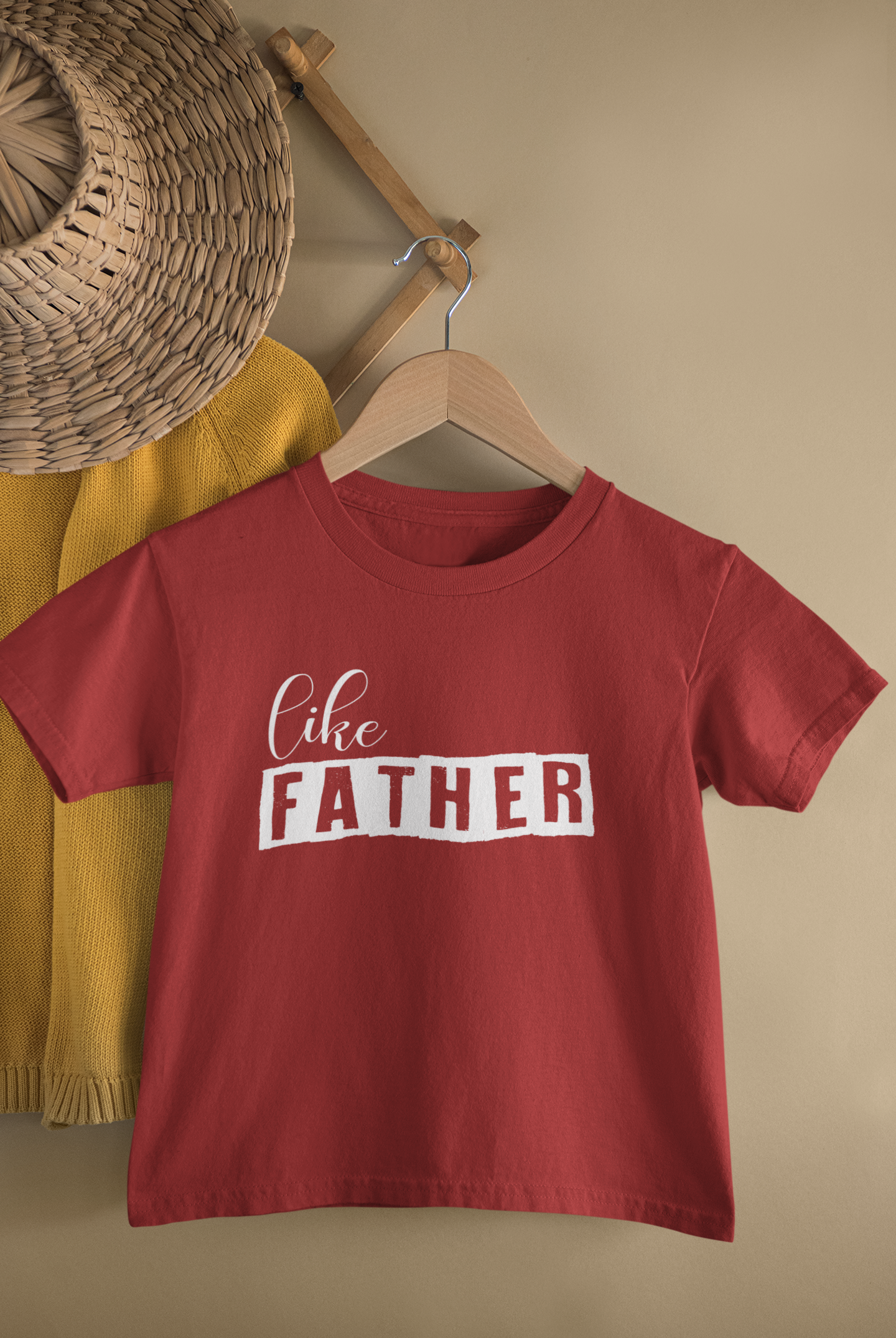 Like Father Like Son Father and Son Red Matching T-Shirt- FunkyTeesClub