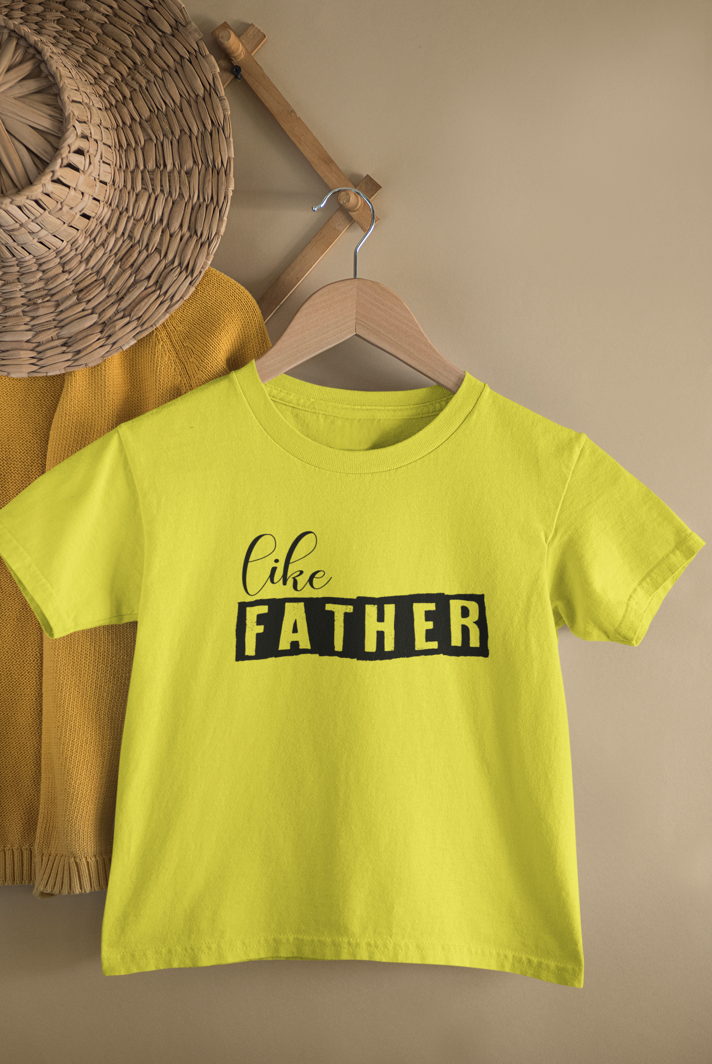 Like Father Like Son Father and Son Yellow Matching T-Shirt- FunkyTeesClub