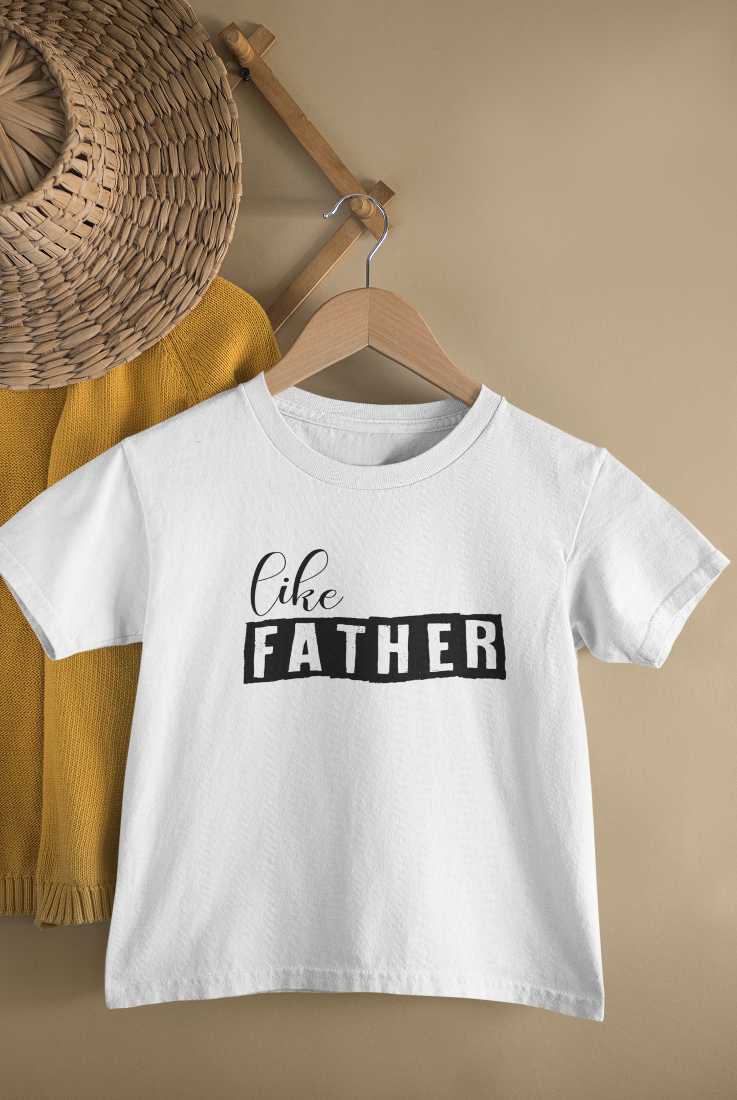 Like Father Like Son Father and Son White Matching T-Shirt- FunkyTeesClub
