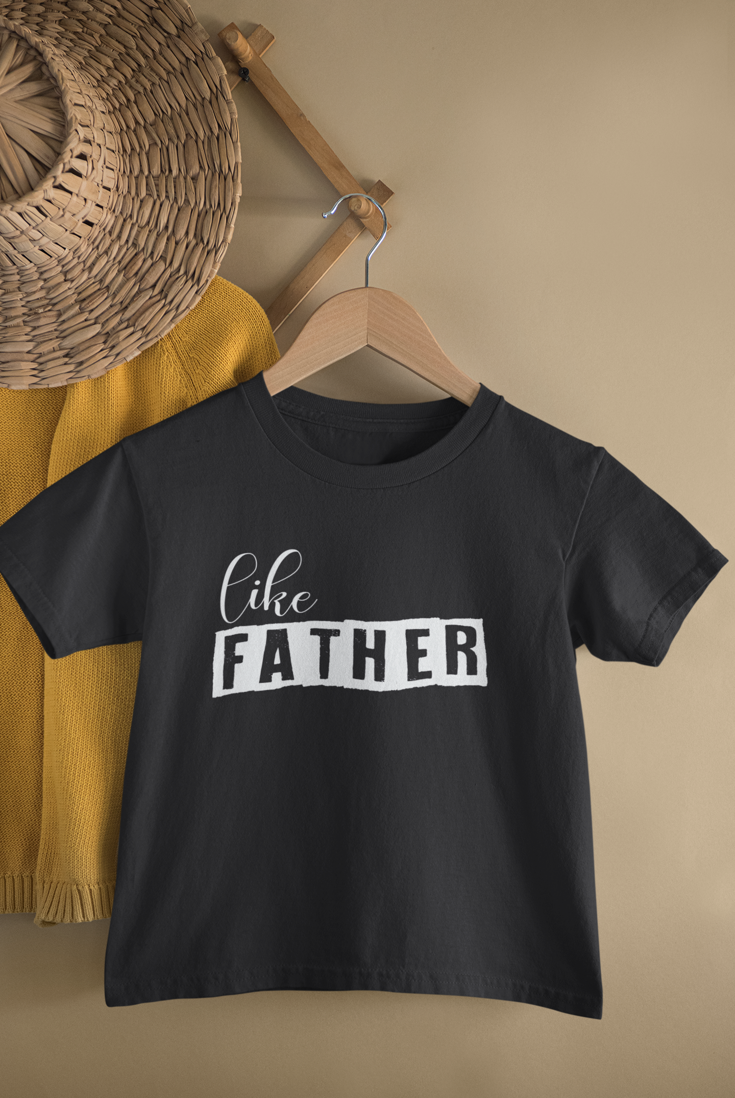 Like Father Like Son Father and Son Black Matching T-Shirt- FunkyTeesClub