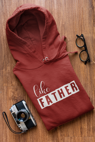 Like Father Like Son Father and Son Red Matching Hoodies- FunkyTeesClub