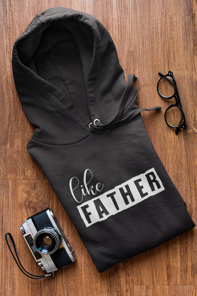 Like Father Like Son Father and Son Black Matching Hoodies- FunkyTeesClub