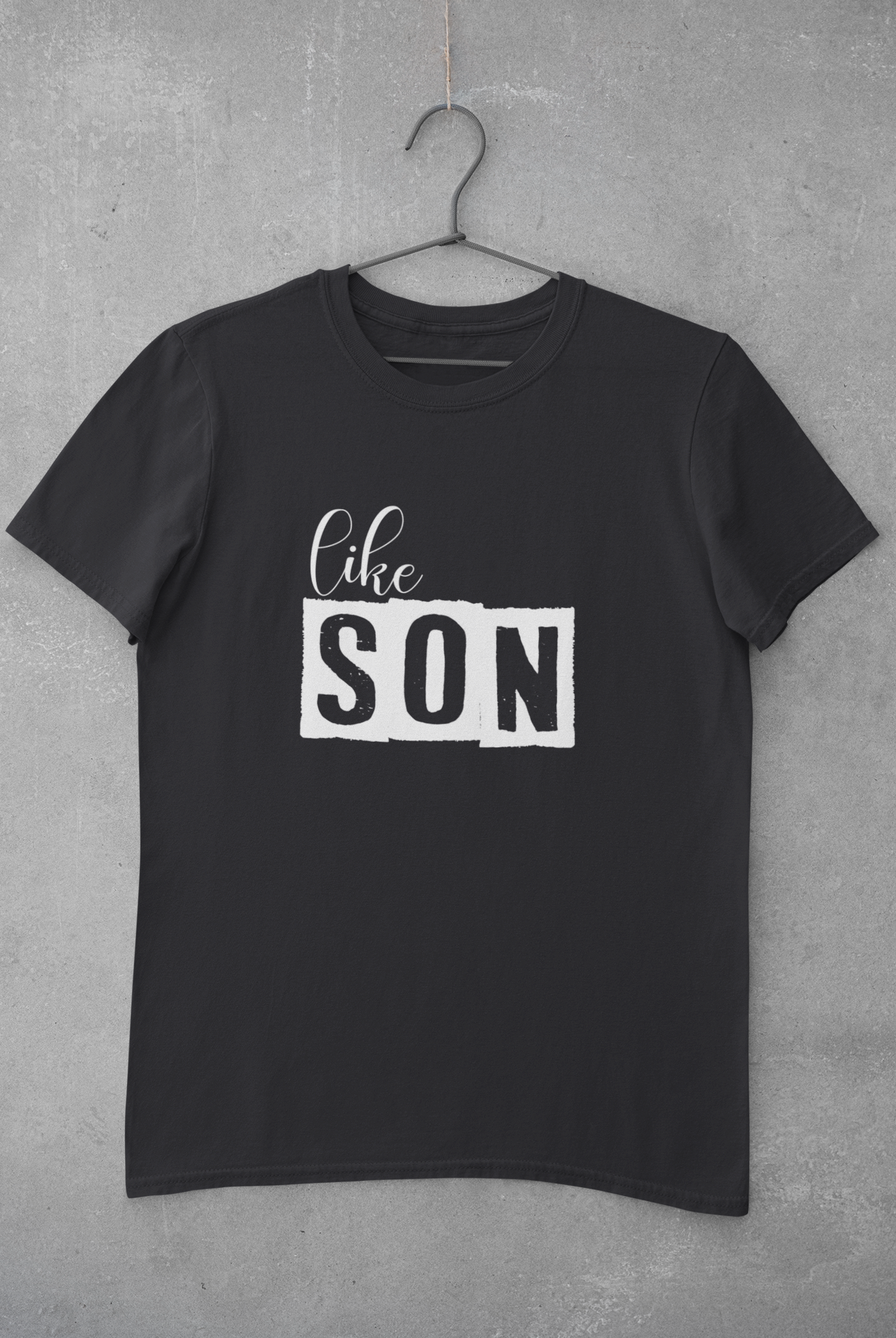 Like Father Like Son Father and Son Black Matching T-Shirt- FunkyTeesClub