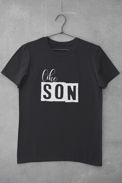 Like Father Like Son Father and Son Black Matching T-Shirt- FunkyTeesClub