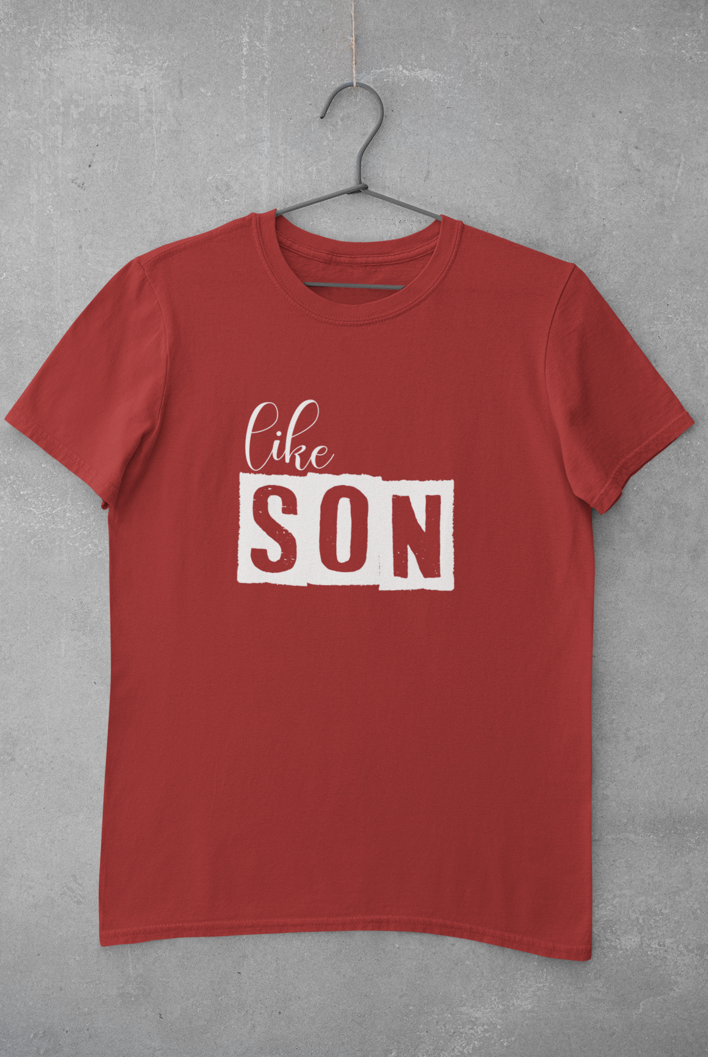 Like Father Like Son Father and Son Red Matching T-Shirt- FunkyTeesClub