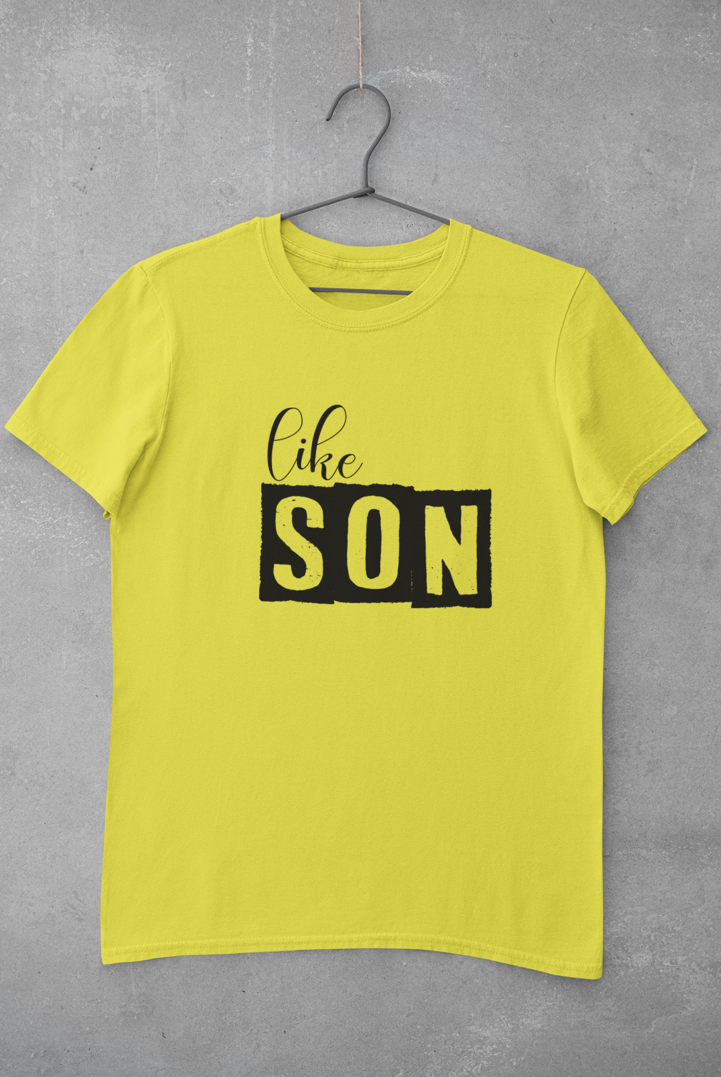 Like Father Like Son Father and Son Yellow Matching T-Shirt- FunkyTeesClub