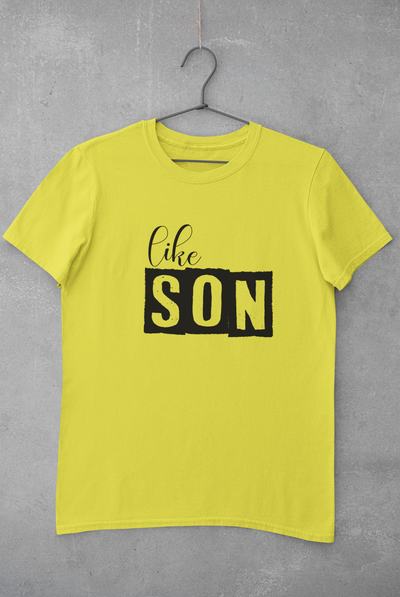 Like Father Like Son Father and Son Yellow Matching T-Shirt- FunkyTeesClub