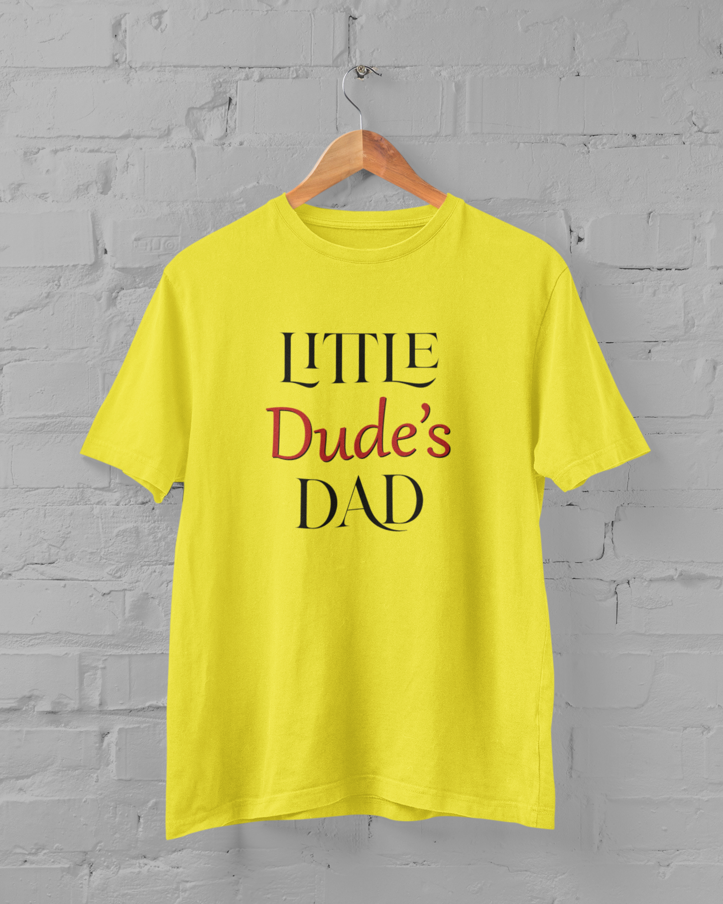 Dads Little Dude Father and Son Yellow Matching T-Shirt- FunkyTeesClub